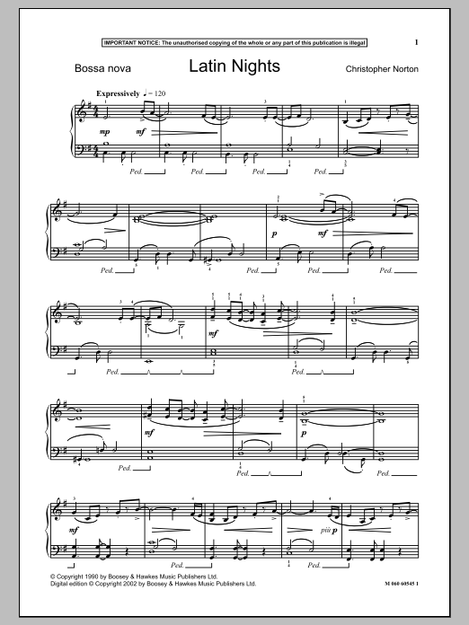 Download Christopher Norton Latin Nights Sheet Music and learn how to play Piano PDF digital score in minutes