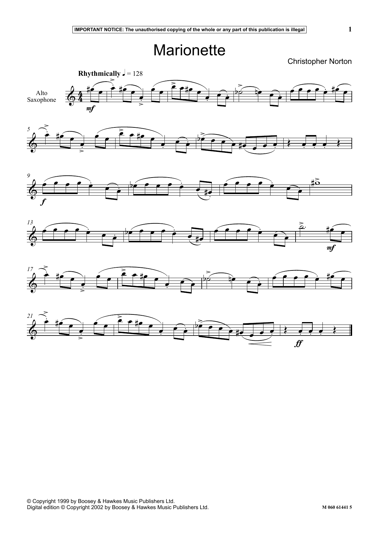 Download Christopher Norton Marionette Sheet Music and learn how to play Instrumental Solo PDF digital score in minutes