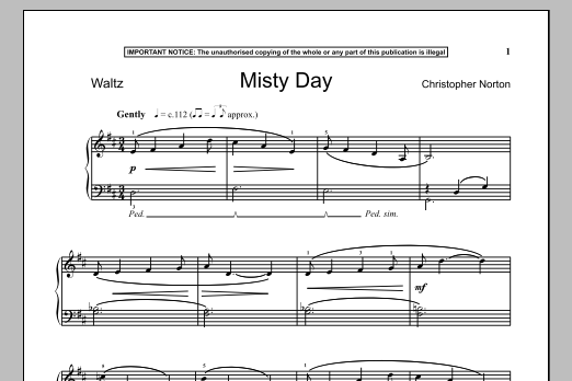 Download Christopher Norton Misty Day Sheet Music and learn how to play Piano PDF digital score in minutes