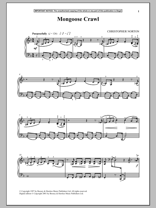 Download Christopher Norton Mongoose Crawl Sheet Music and learn how to play Piano PDF digital score in minutes