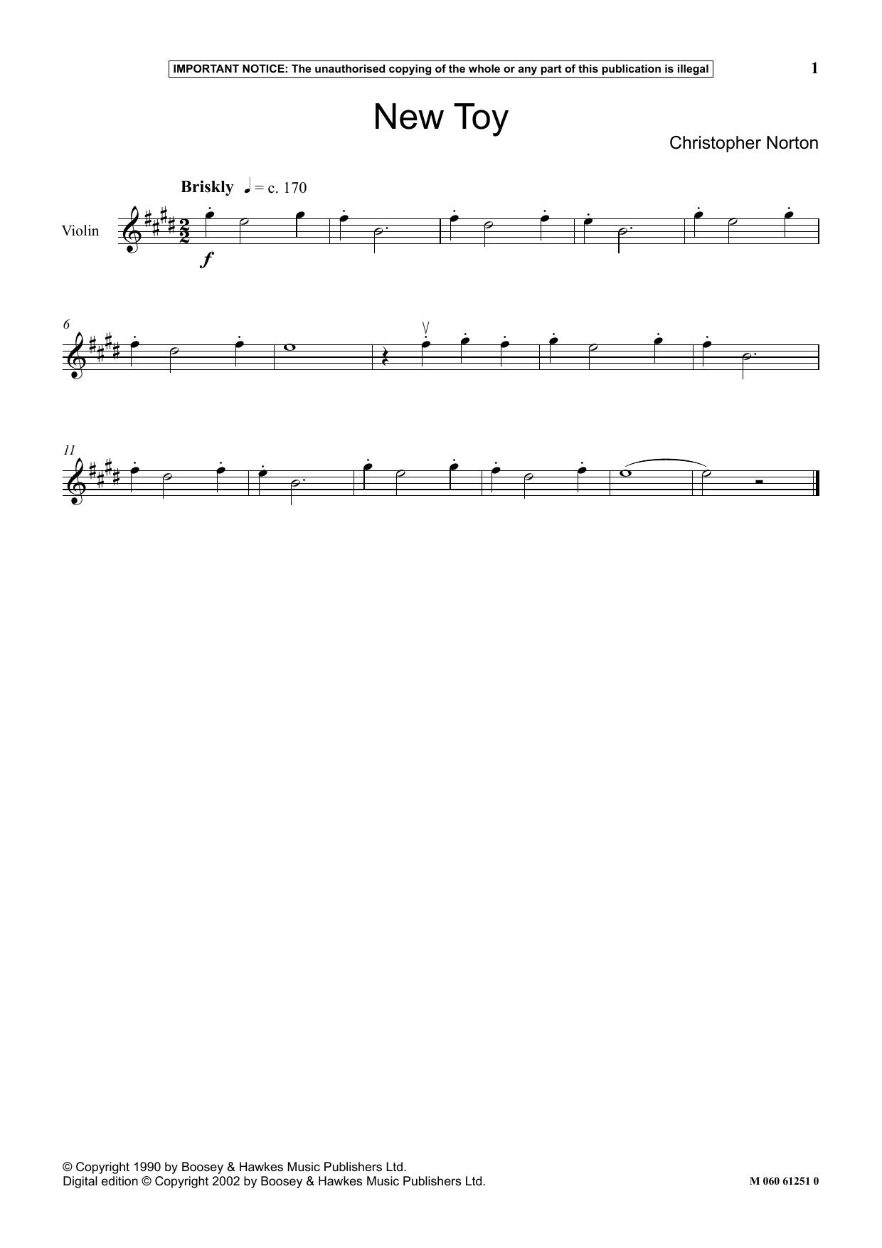 Download Christopher Norton New Toy Sheet Music and learn how to play Instrumental Solo PDF digital score in minutes
