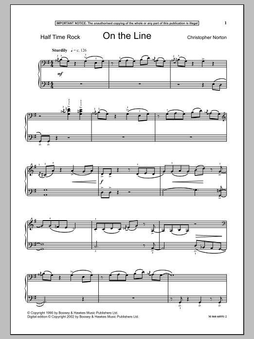 Download Christopher Norton On The Line Sheet Music and learn how to play Piano PDF digital score in minutes