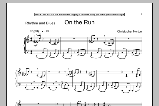 Download Christopher Norton On The Run Sheet Music and learn how to play Piano PDF digital score in minutes
