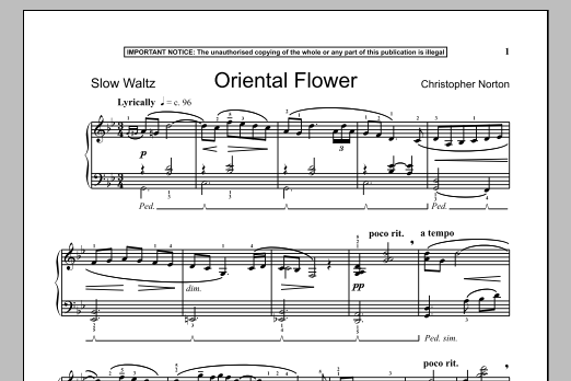 Download Christopher Norton Oriental Flower Sheet Music and learn how to play Piano PDF digital score in minutes