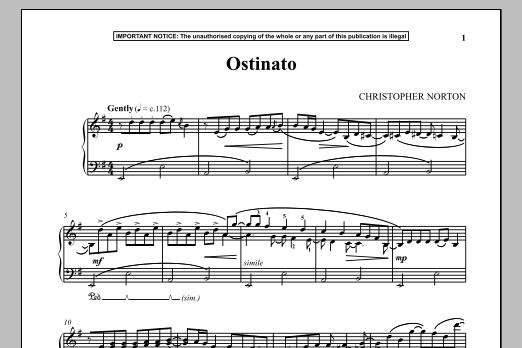 Download Christopher Norton Ostinato Sheet Music and learn how to play Piano PDF digital score in minutes