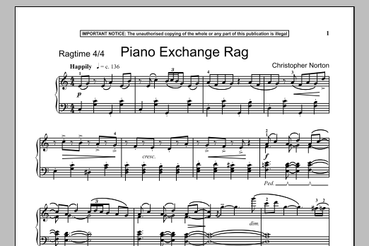 Download Christopher Norton Piano Exchange Rag Sheet Music and learn how to play Piano PDF digital score in minutes