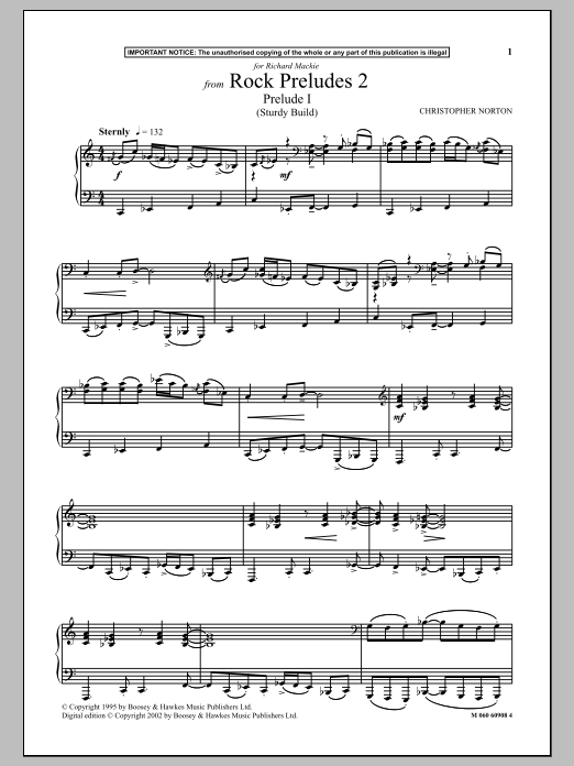 Download Christopher Norton Prelude I (Sturdy Build) (from Rock Preludes 2) Sheet Music and learn how to play Piano PDF digital score in minutes