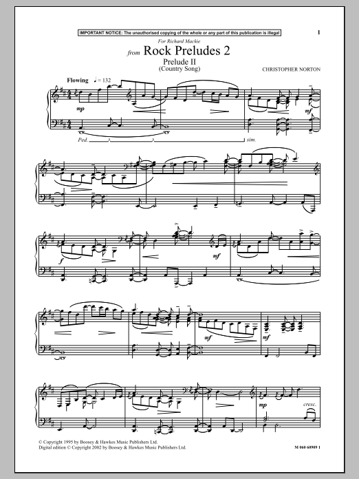 Download Christopher Norton Prelude II (Country Song) (from Rock Preludes 2) Sheet Music and learn how to play Piano PDF digital score in minutes