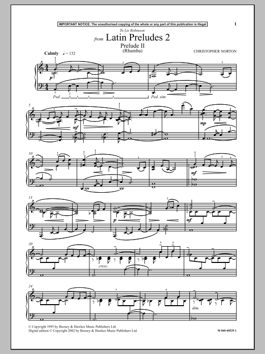 Download Christopher Norton Prelude II (Rhumba) (from Latin Preludes 2) Sheet Music and learn how to play Piano PDF digital score in minutes