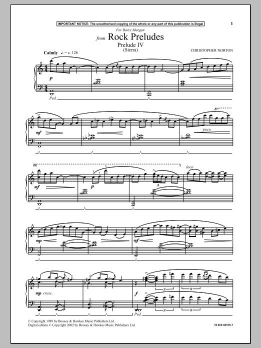 Download Christopher Norton Prelude IV (Sierra) (from Rock Preludes) Sheet Music and learn how to play Piano PDF digital score in minutes