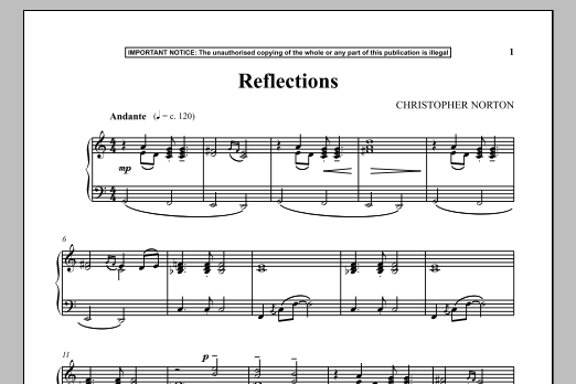 Download Christopher Norton Reflections Sheet Music and learn how to play Piano PDF digital score in minutes