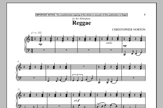 Download Christopher Norton Reggae Sheet Music and learn how to play Piano PDF digital score in minutes