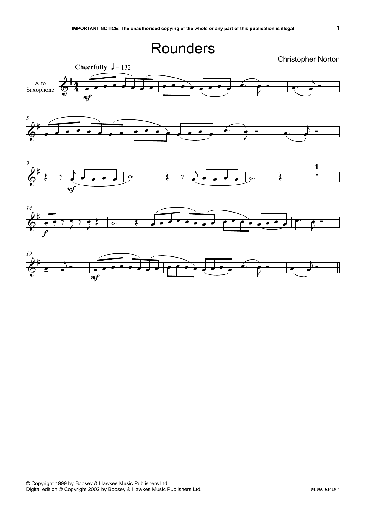 Download Christopher Norton Rounders Sheet Music and learn how to play Instrumental Solo PDF digital score in minutes