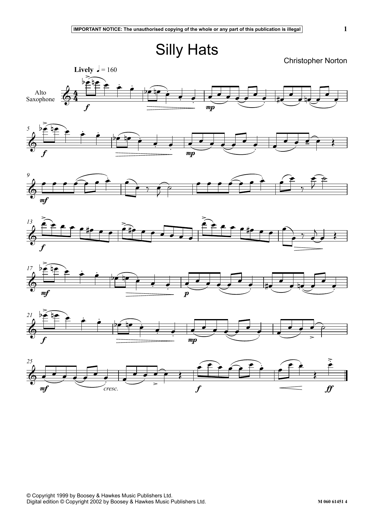Download Christopher Norton Silly Hats Sheet Music and learn how to play Instrumental Solo PDF digital score in minutes