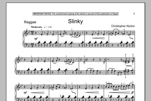 Download Christopher Norton Slinky Sheet Music and learn how to play Piano PDF digital score in minutes