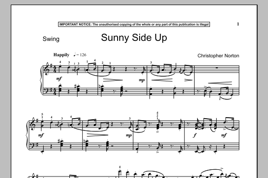Download Christopher Norton Sunny Side Up Sheet Music and learn how to play Piano PDF digital score in minutes