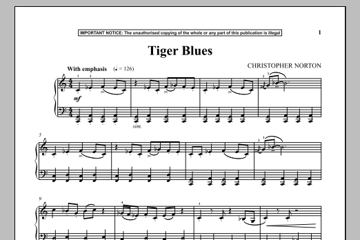 Download Christopher Norton Tiger Blues Sheet Music and learn how to play Piano PDF digital score in minutes
