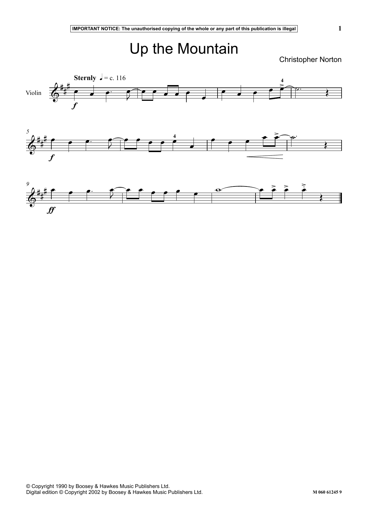 Download Christopher Norton Up The Mountain Sheet Music and learn how to play Instrumental Solo PDF digital score in minutes