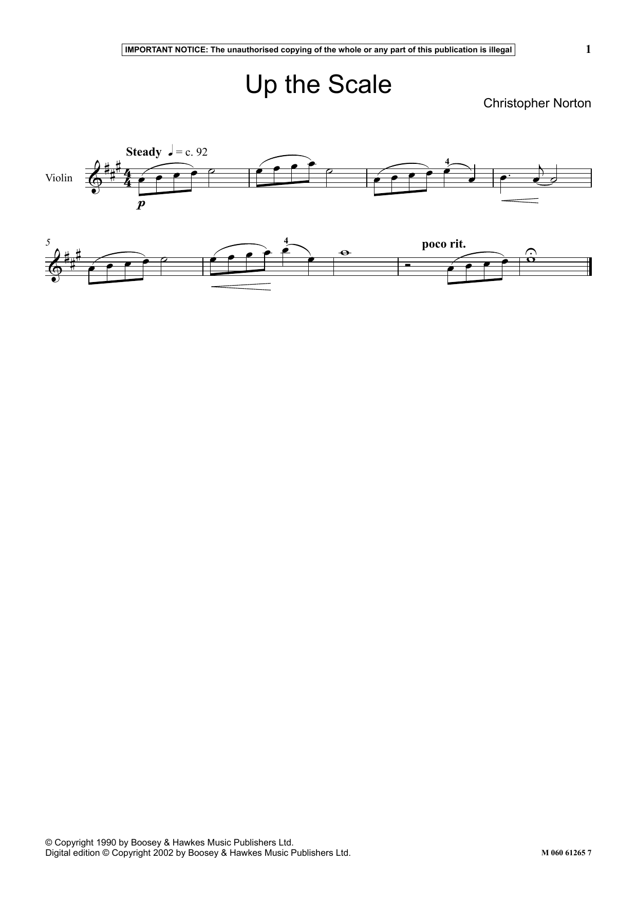 Download Christopher Norton Up The Scale Sheet Music and learn how to play Instrumental Solo PDF digital score in minutes