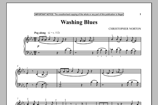 Download Christopher Norton Washing Blues Sheet Music and learn how to play Piano PDF digital score in minutes