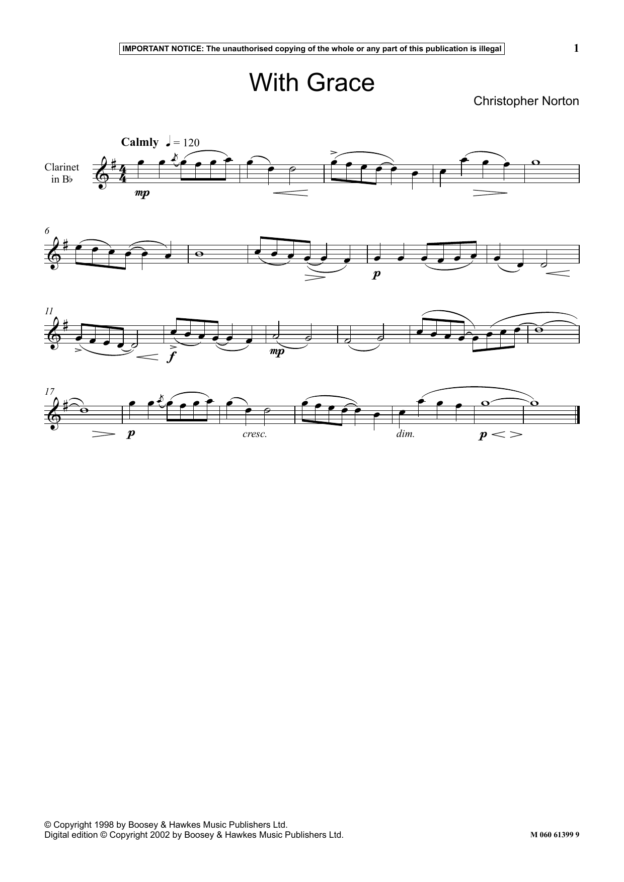 Download Christopher Norton With Grace Sheet Music and learn how to play Instrumental Solo PDF digital score in minutes
