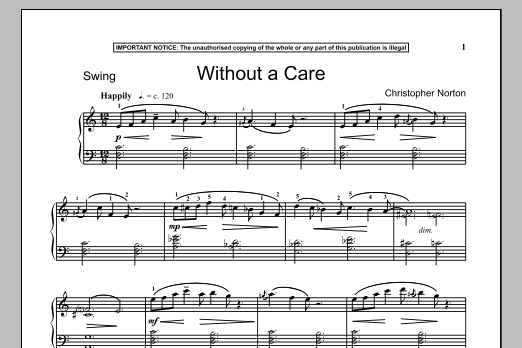 Download Christopher Norton Without A Care Sheet Music and learn how to play Piano PDF digital score in minutes
