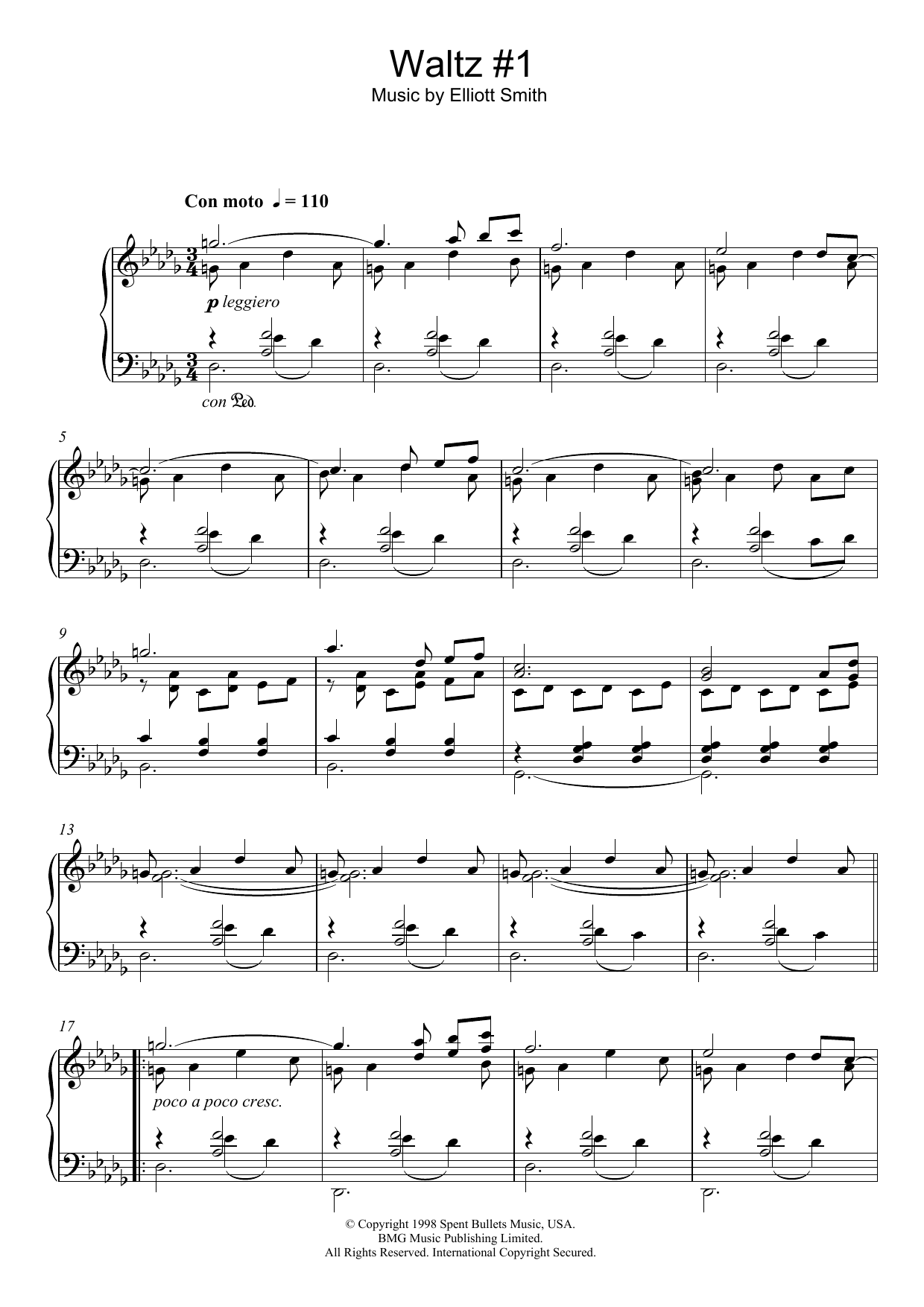 Download Christopher O'Riley Waltz #1 Sheet Music and learn how to play Piano PDF digital score in minutes