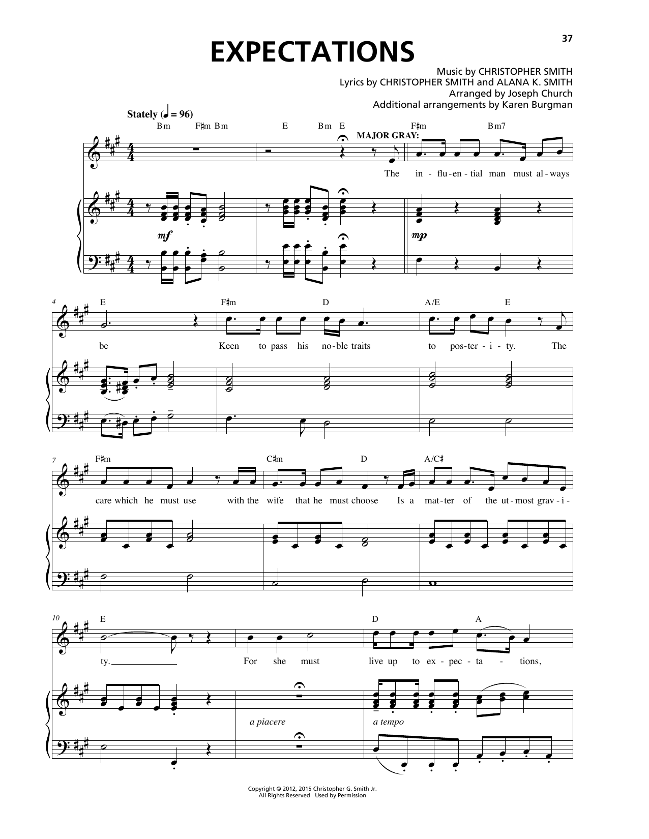 Download Christopher Smith Expectations Sheet Music and learn how to play Piano & Vocal PDF digital score in minutes
