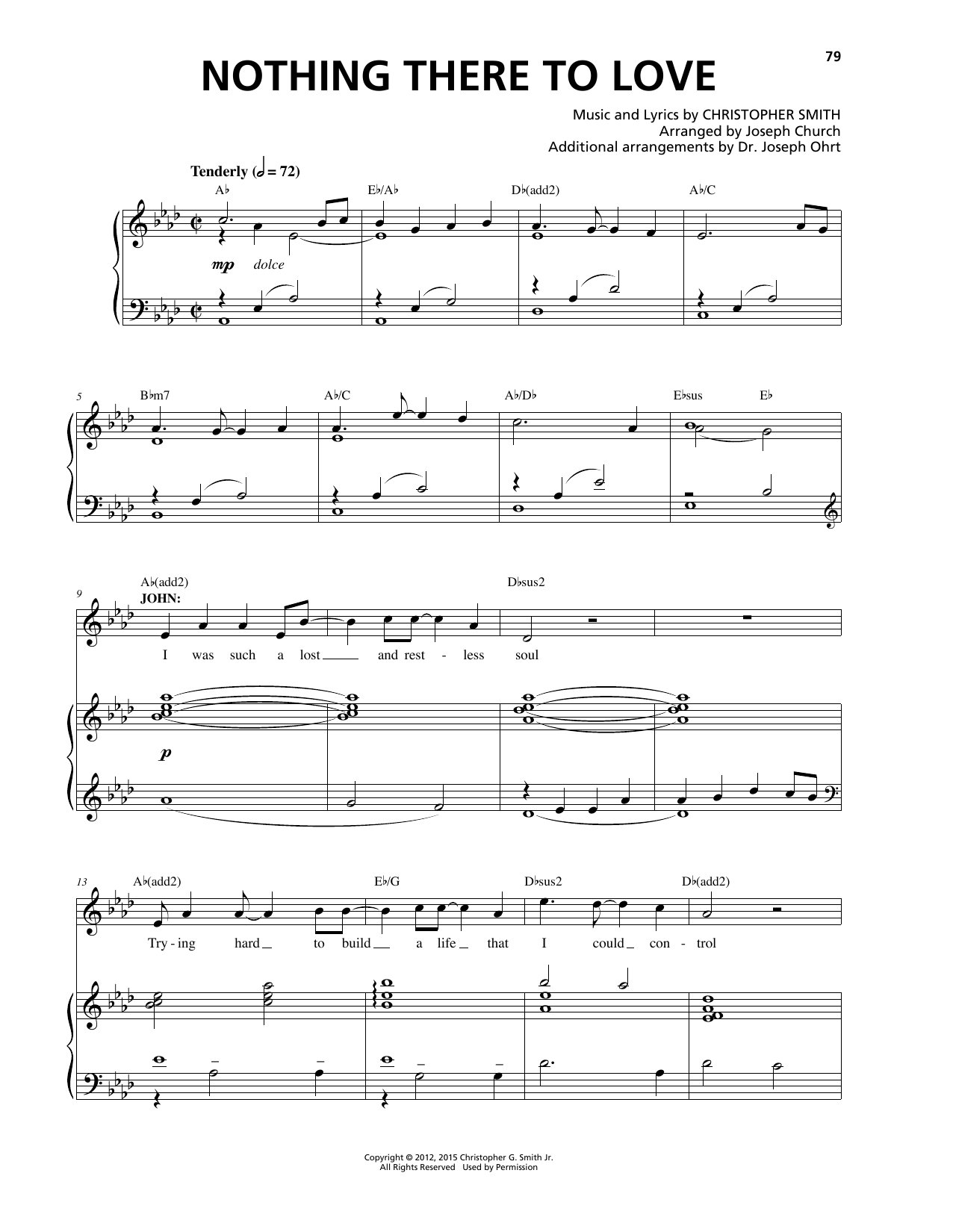Download Christopher Smith Nothing There To Love Sheet Music and learn how to play Piano & Vocal PDF digital score in minutes