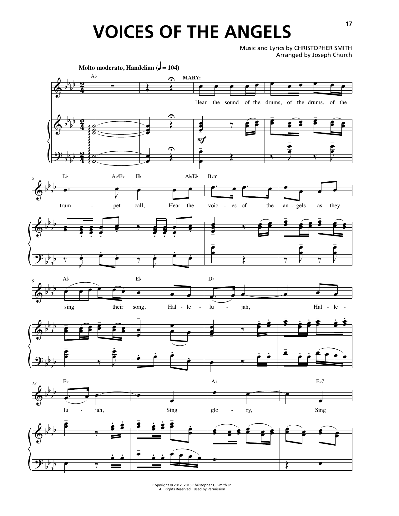 Download Christopher Smith Voices Of The Angels Sheet Music and learn how to play Piano & Vocal PDF digital score in minutes