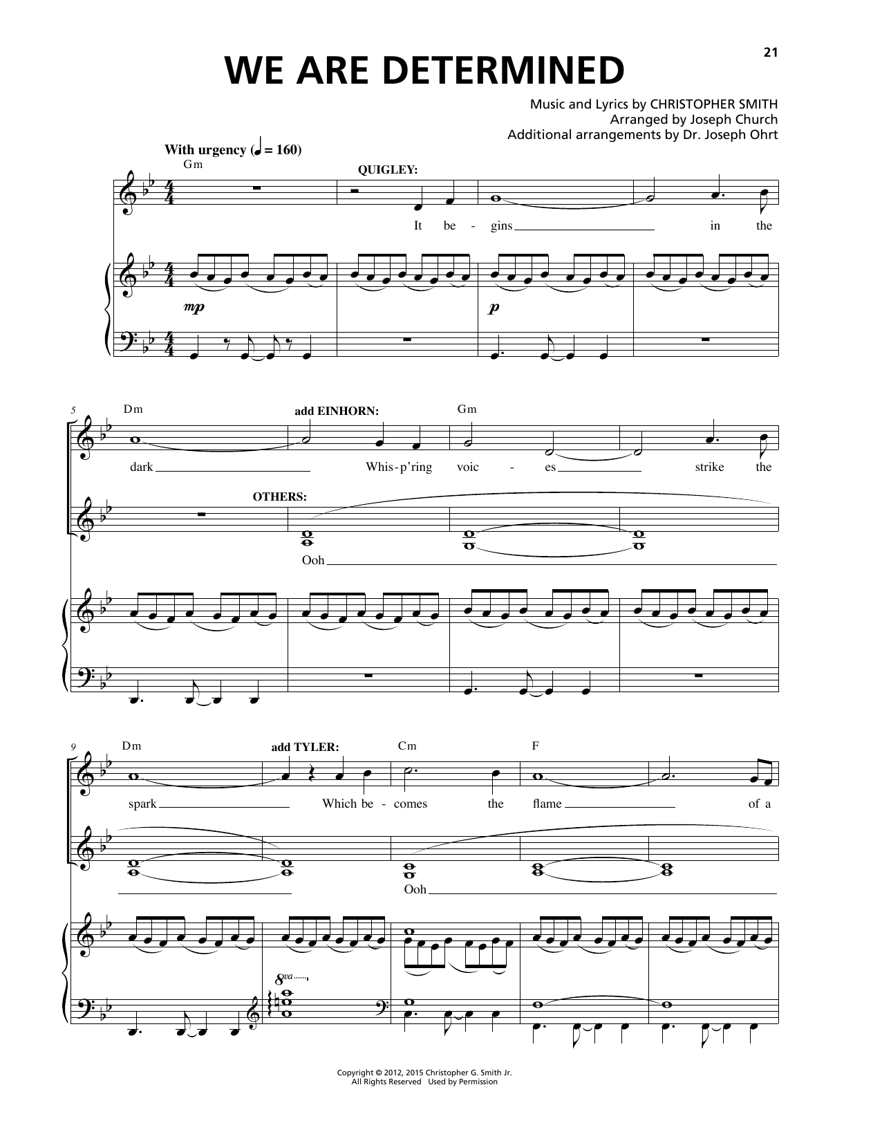 Download Christopher Smith We Are Determined Sheet Music and learn how to play Piano & Vocal PDF digital score in minutes