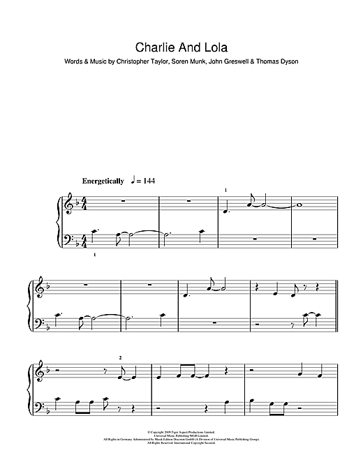 Download Christopher Taylor Charlie And Lola (Theme) Sheet Music and learn how to play 5-Finger Piano PDF digital score in minutes