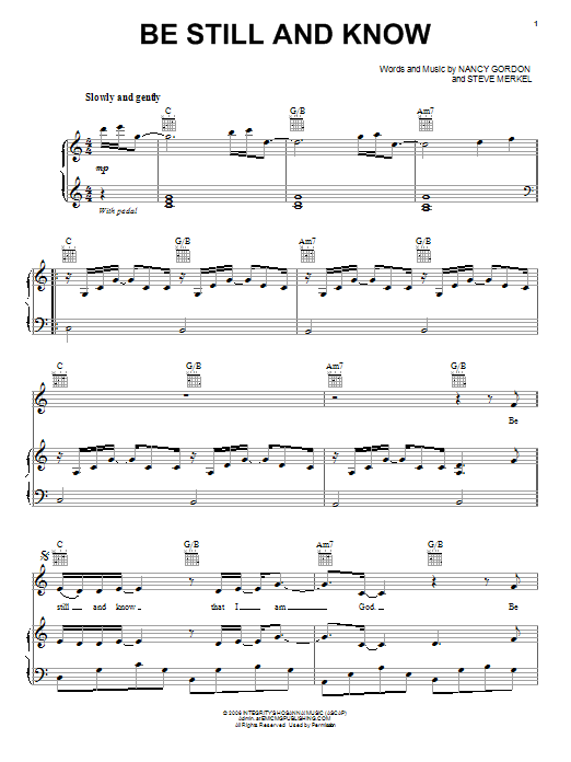 Download Christy Nockels Be Still And Know Sheet Music and learn how to play Piano, Vocal & Guitar (Right-Hand Melody) PDF digital score in minutes