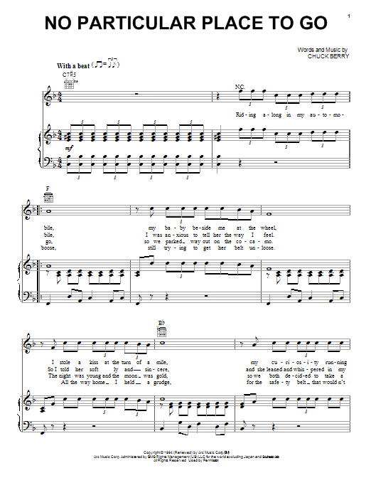 Download Chuck Berry No Particular Place To Go Sheet Music and learn how to play Guitar Tab PDF digital score in minutes