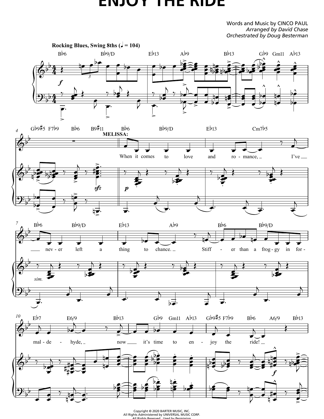 Download Cinco Paul Enjoy The Ride (from Schmigadoon!) Sheet Music and learn how to play Piano & Vocal PDF digital score in minutes