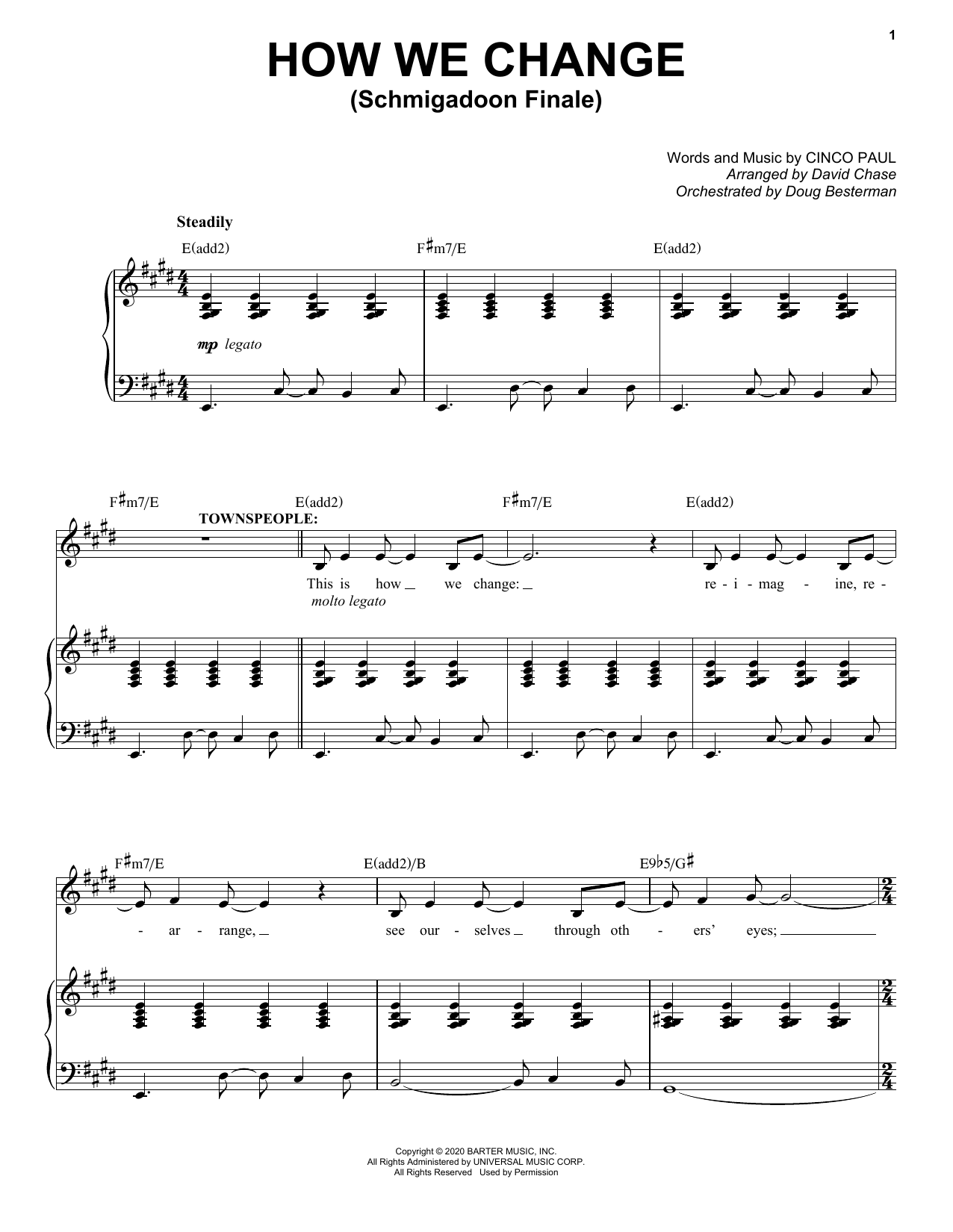 Download Cinco Paul How We Change / Finale (from Schmigadoon!) Sheet Music and learn how to play Piano & Vocal PDF digital score in minutes