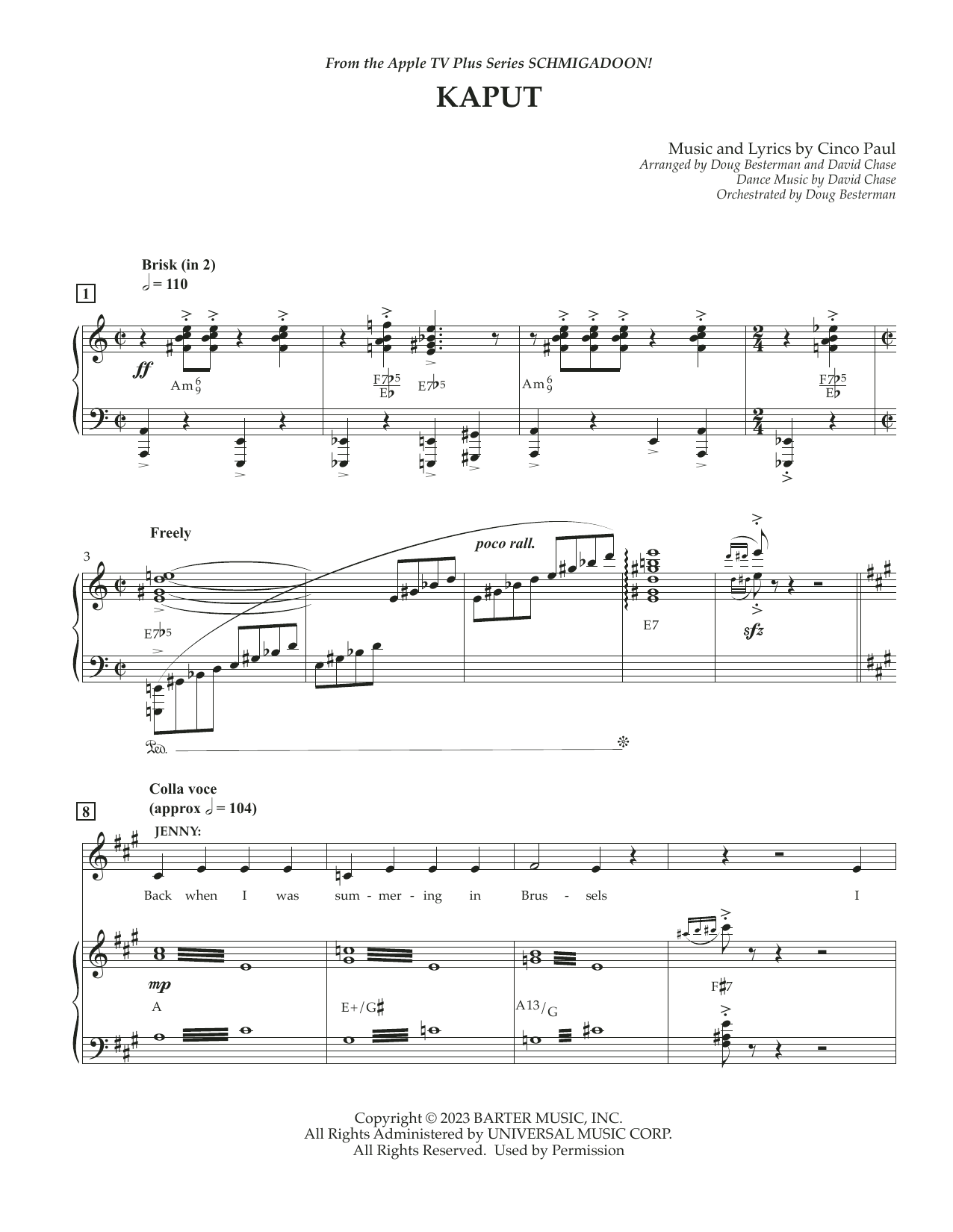 Download Cinco Paul Kaput (from Schmigadoon! Season 2) Sheet Music and learn how to play Piano & Vocal PDF digital score in minutes
