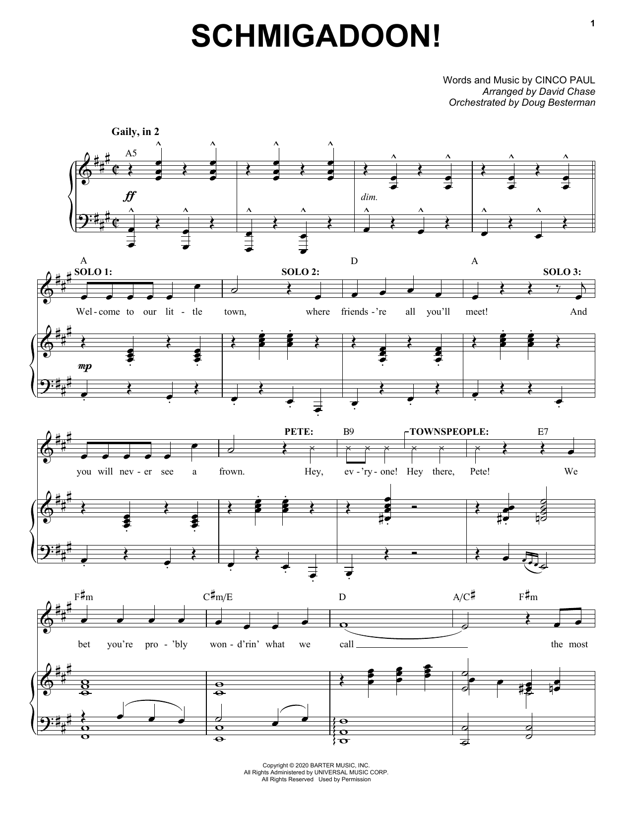 Download Cinco Paul Schmigadoon! Sheet Music and learn how to play Piano & Vocal PDF digital score in minutes