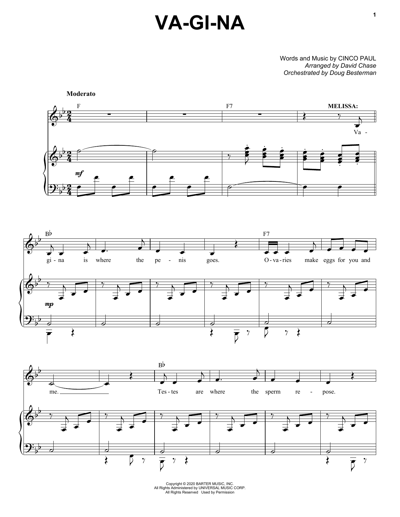 Download Cinco Paul Va-Gi-Na (from Schmigadoon!) Sheet Music and learn how to play Piano & Vocal PDF digital score in minutes