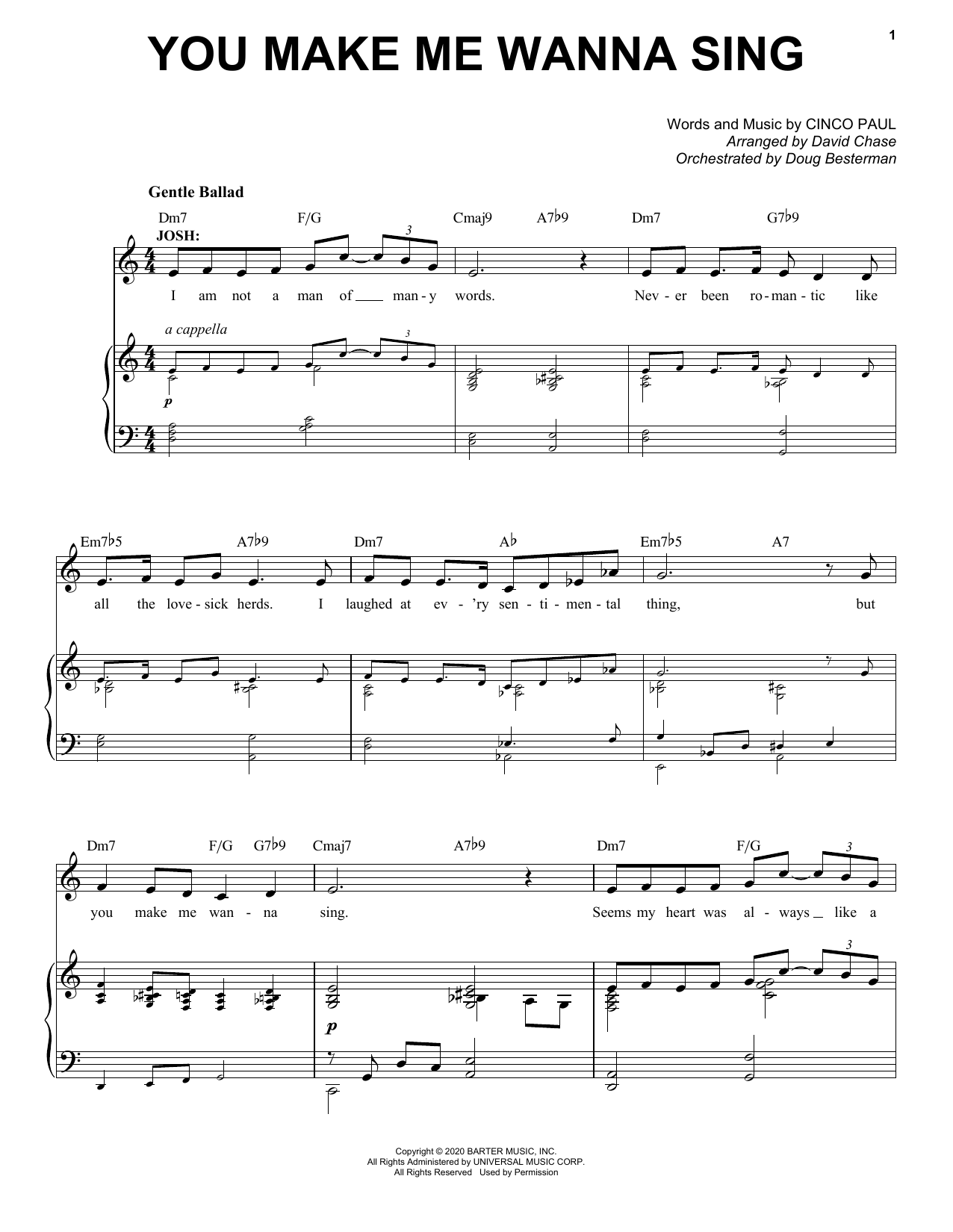 Download Cinco Paul You Make Me Wanna Sing (from Schmigadoon!) Sheet Music and learn how to play Piano & Vocal PDF digital score in minutes