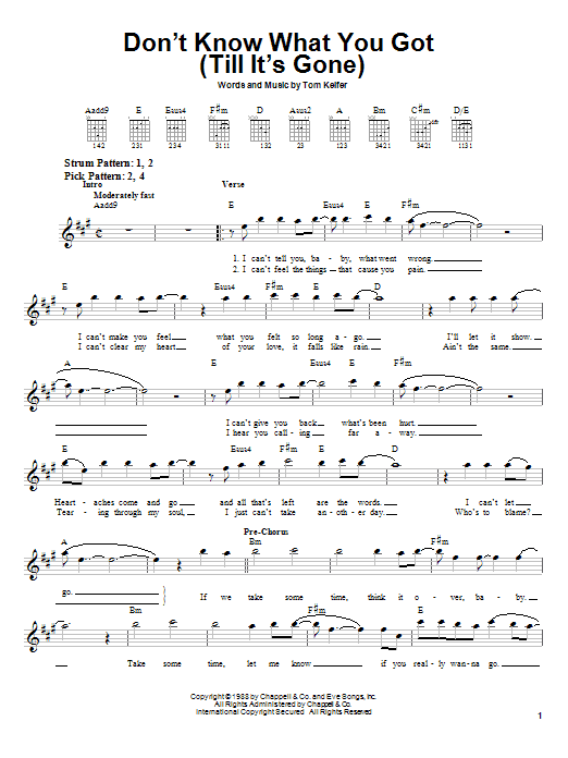 Download Cinderella Don't Know What You Got (Till It's Gone) Sheet Music and learn how to play Keyboard Transcription PDF digital score in minutes