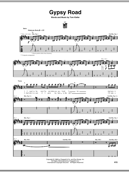 Download Cinderella Gypsy Road Sheet Music and learn how to play Guitar Tab PDF digital score in minutes