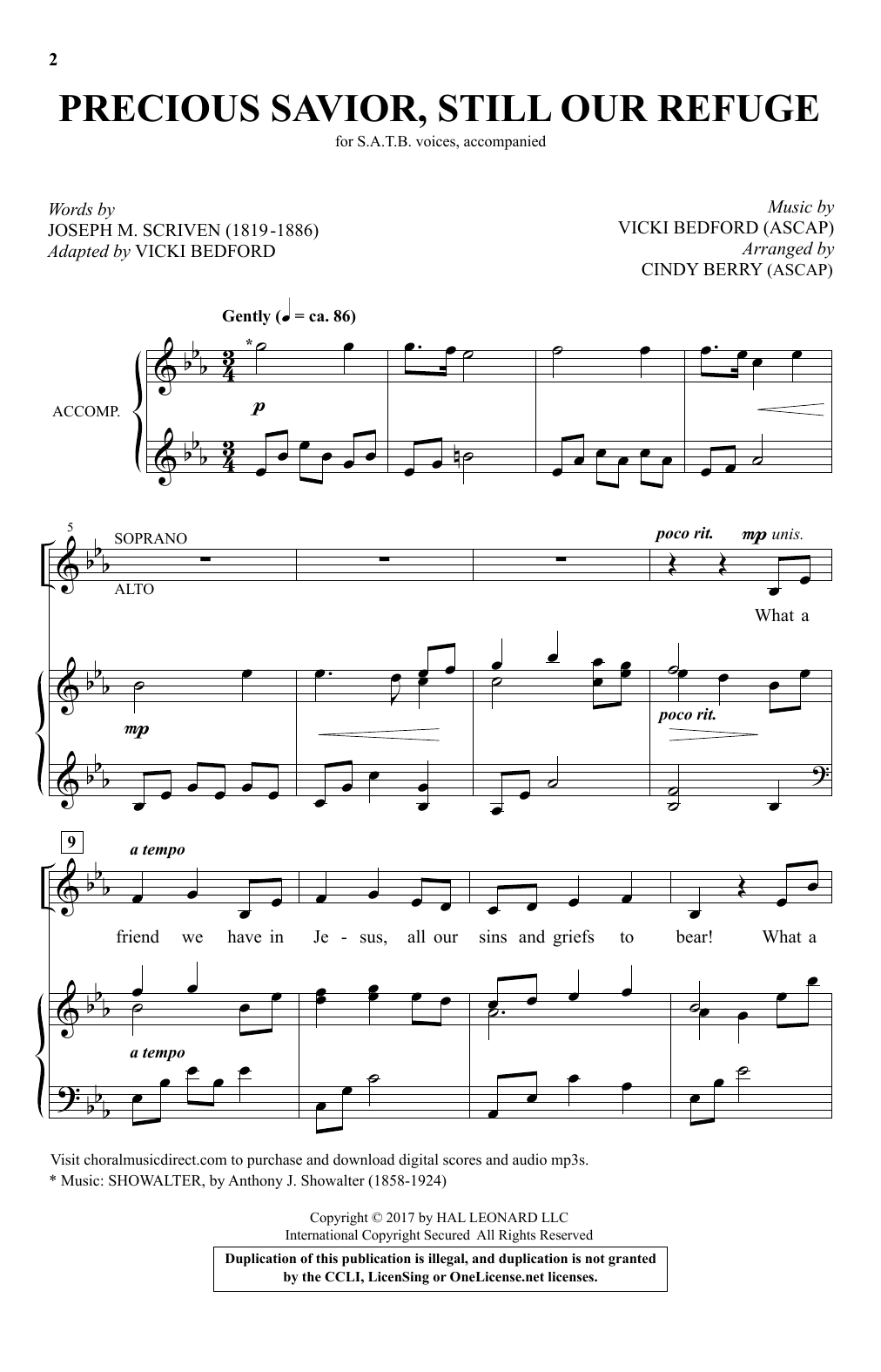 Download Cindy Berry Precious Savior, Still Our Refuge Sheet Music and learn how to play SATB PDF digital score in minutes