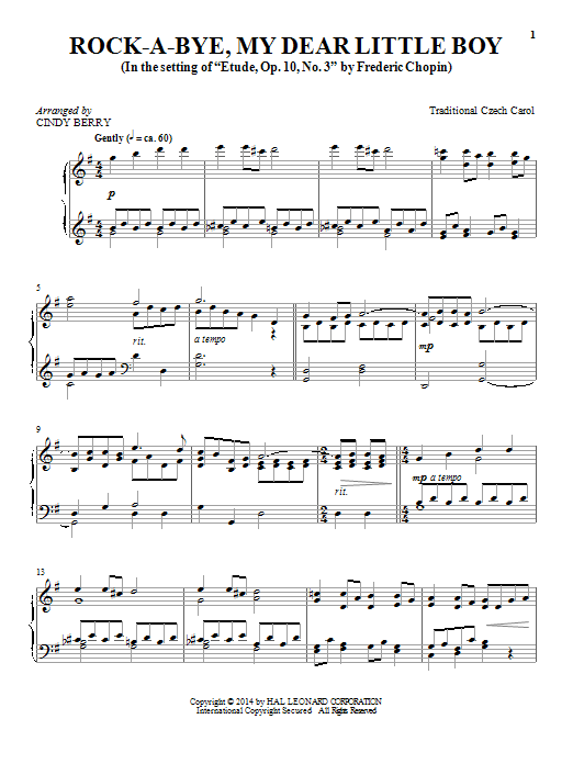 Download Cindy Berry Rock-a-Bye, My Dear Little Boy Sheet Music and learn how to play Piano PDF digital score in minutes