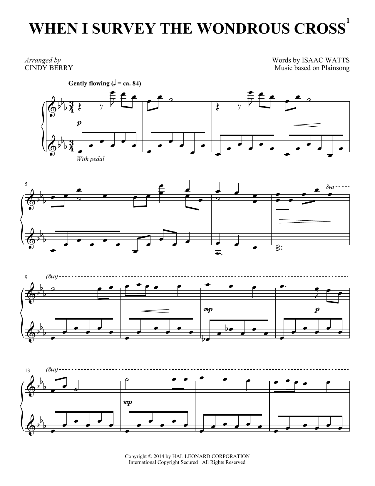 Download Isaac Watts When I Survey The Wondrous Cross Sheet Music and learn how to play Piano PDF digital score in minutes