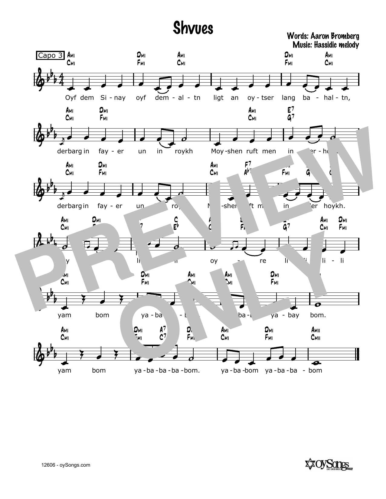 Download Cindy Paley Shvues Sheet Music and learn how to play Melody Line, Lyrics & Chords PDF digital score in minutes