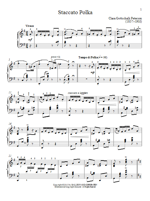Download Gail Smith Staccato Polka Sheet Music and learn how to play Piano PDF digital score in minutes