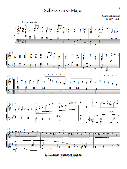 Download Gail Smith Scherzo In G Major Sheet Music and learn how to play Piano PDF digital score in minutes
