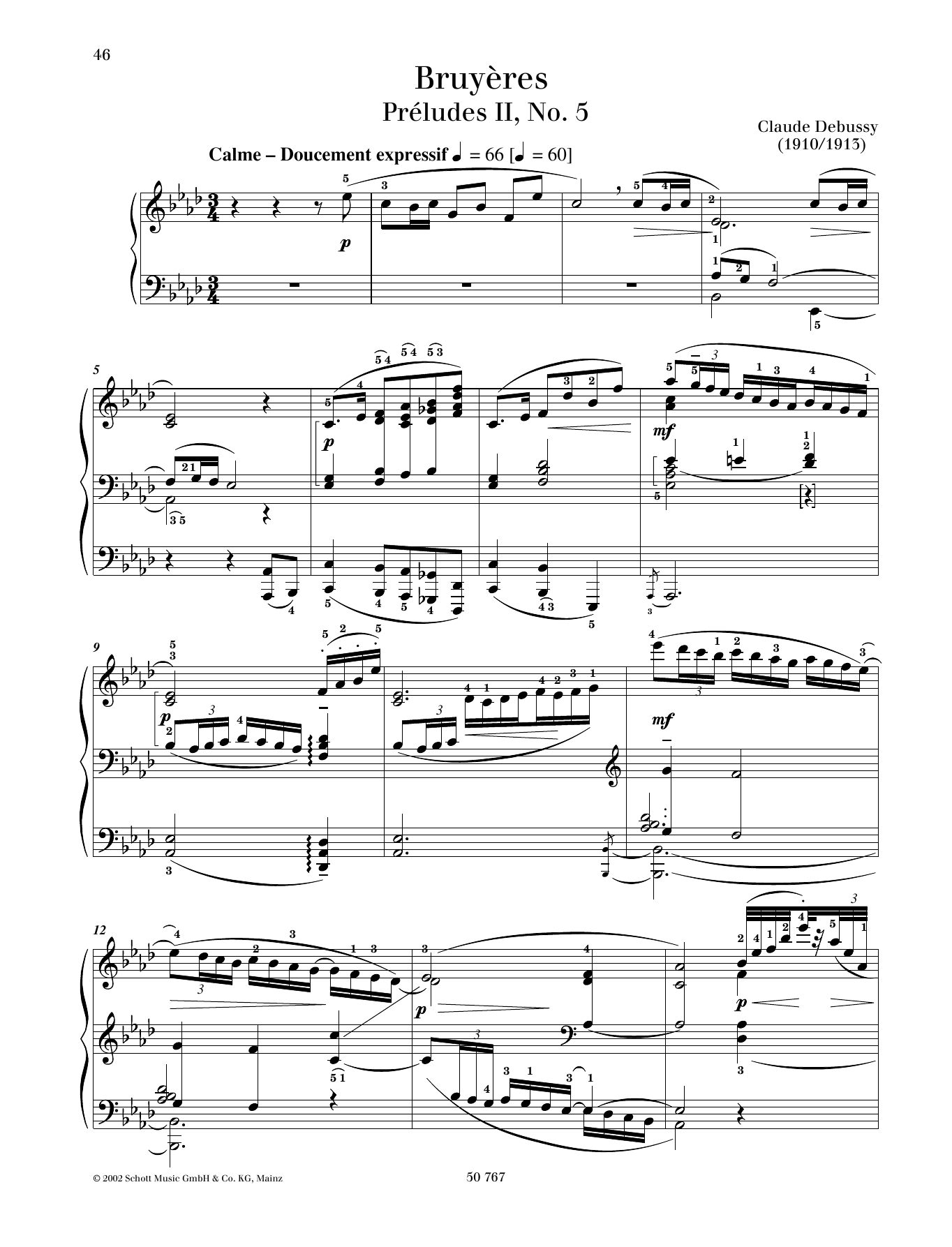 Download Claude Debussy Bruyeres Sheet Music and learn how to play Piano Solo PDF digital score in minutes