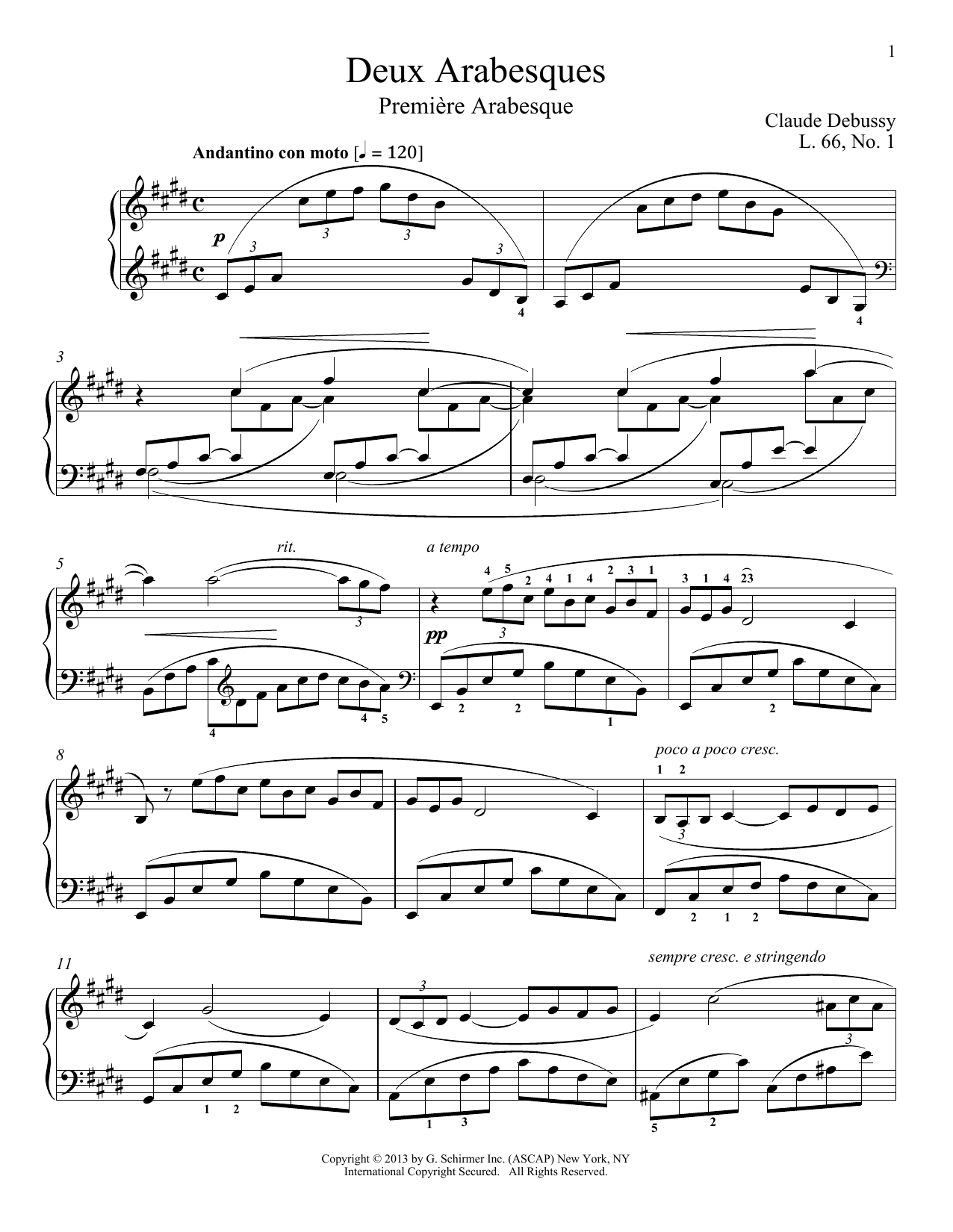 Download Claude Debussy Deux Arabesques Sheet Music and learn how to play Piano PDF digital score in minutes